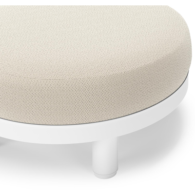 Donato poef in wit aluminium met lopi marble all weather sunbrella® luxe kussen