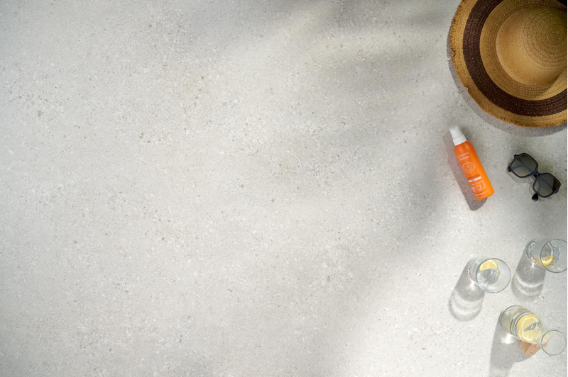 Organo tuintafel organisch in beige aluminium en volkeramiek Shilin L 280 x B 120 x H 74 cm