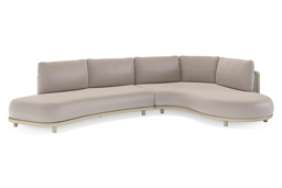 Chaise longue droite + 2 places organique