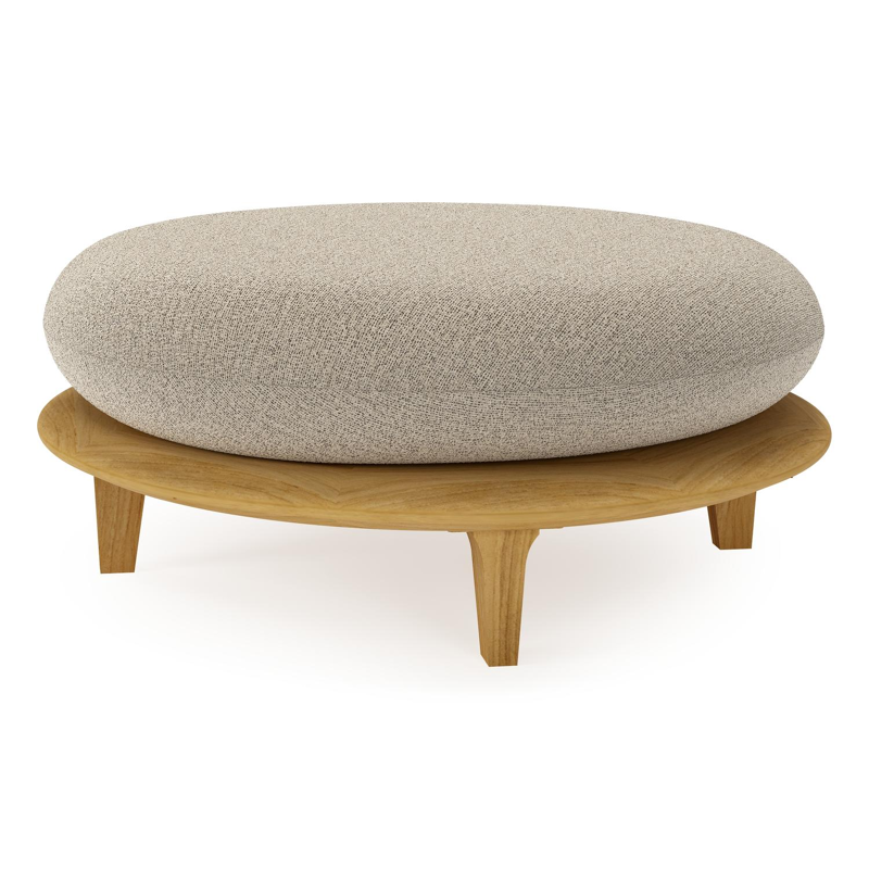 Pouf Bomero en teck et coussins en all weather cosytica catania beige