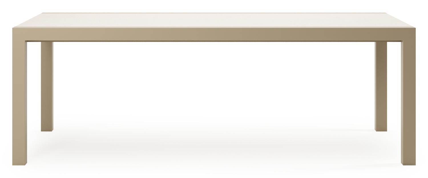 Calobra verlengbare tuintafel rechthoekig in beige aluminium met sintered stone crema minerale -L 220 - 330 x B 107 x H 73 cm 