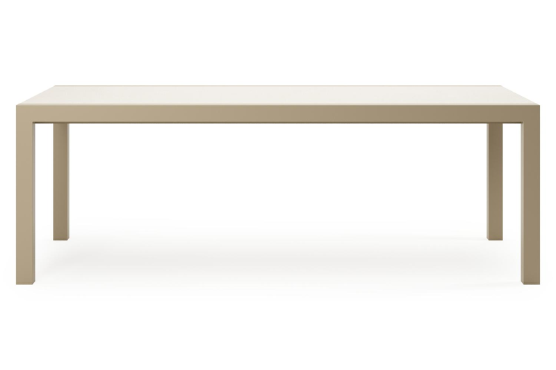 Calobra verlengbare tuintafel rechthoekig in beige aluminium met sintered stone crema minerale -L 220 - 330 x B 107 x H 73 cm 