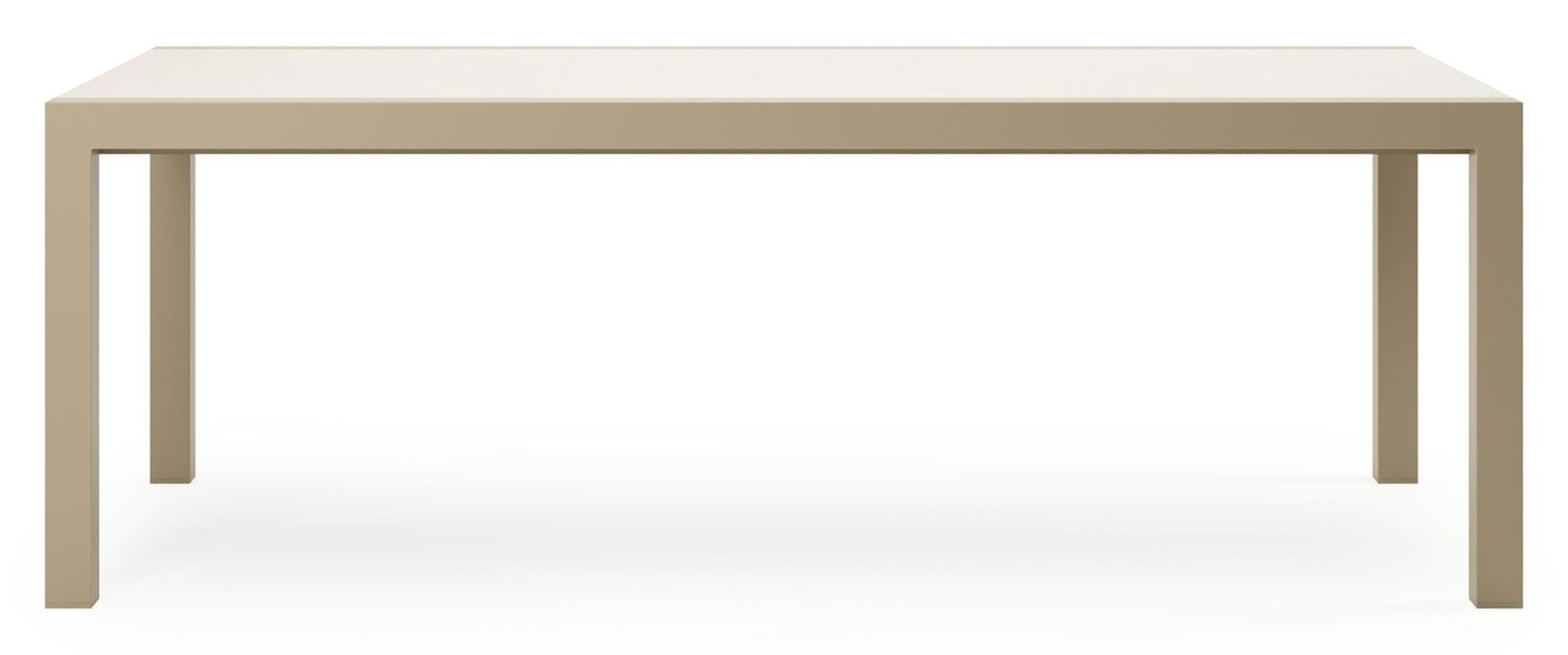 Calobra verlengbare tuinset rechthoekig in beige aluminium en sintered stone Crema minerale met 10 Madura tuinstoelen