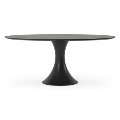 Fano tuintafel ovaal in zwart aluminium en volkeramiek calatorao - L 180 x B 110 x H 75 cm