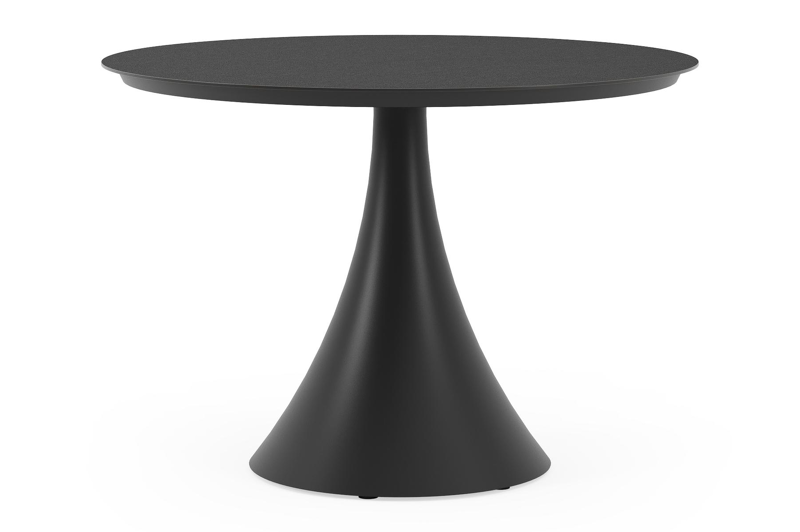 Fano tuintafel in zwart aluminium en volkeramiek nero black - Dia. 110 x H 75 cm