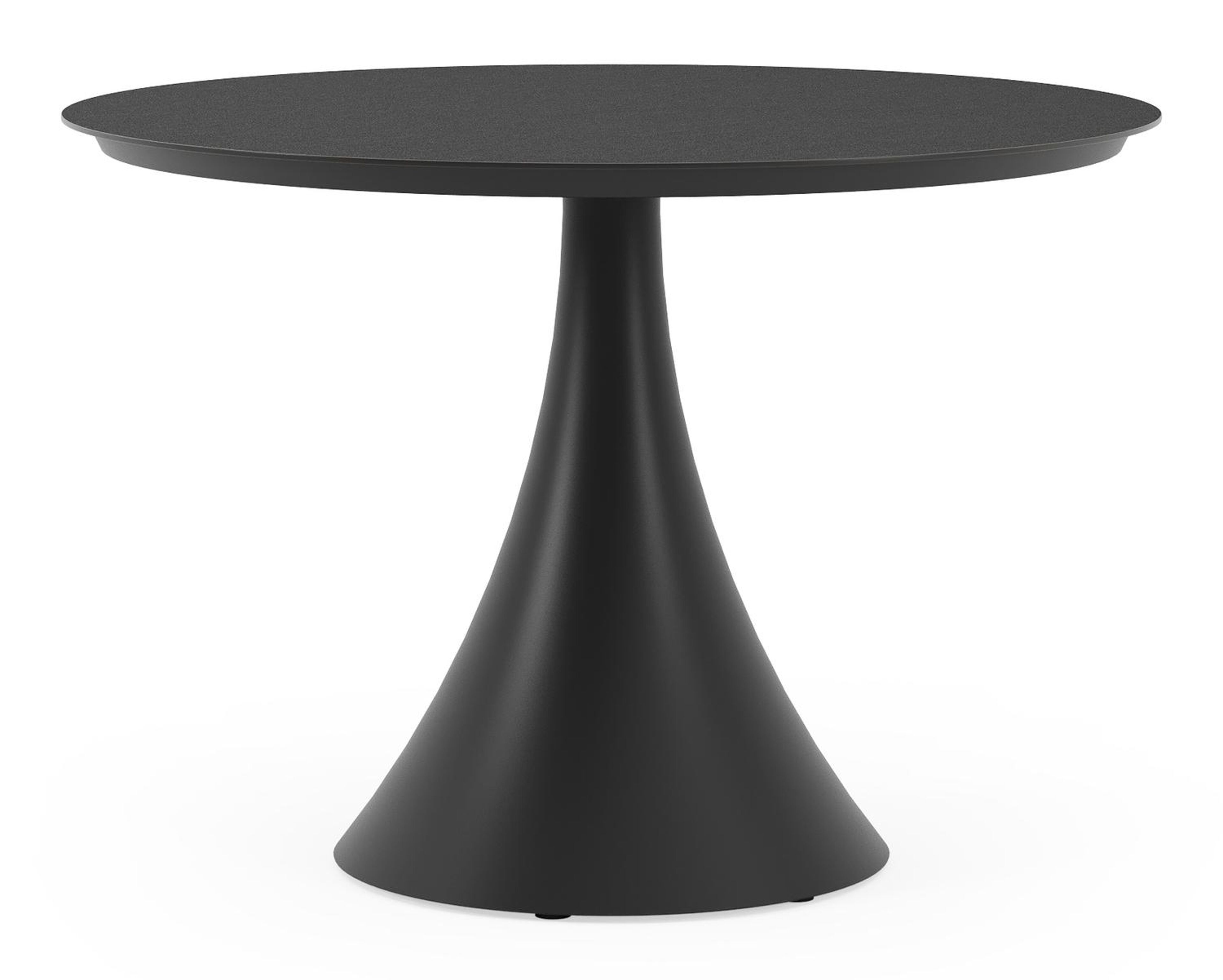 Fano tuintafel rond in zwart aluminium en volkeramiek nero black - Dia. 110 x H 75 cm