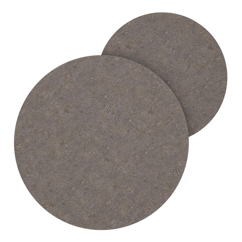 Lacrima set van 2 loungetafels rond in wit aluminium en volkeramiek Wulong - Dia. 85/65 x H 35/30 cm