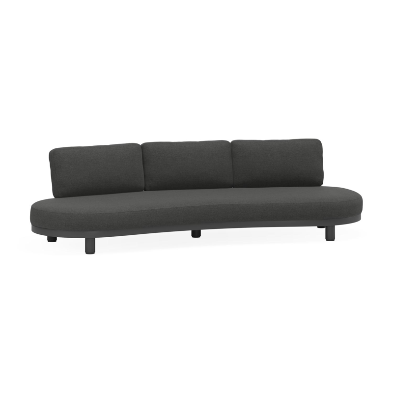 Donato organische loungebank 3-zit in zwart aluminium met chartres sooty all weather sunbrella® luxe kussen