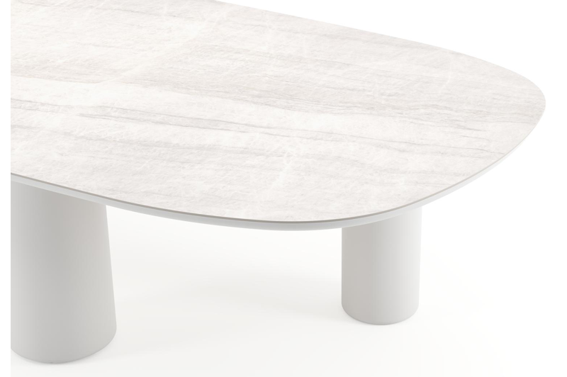 Amico tuintafel bombo xl in wit aluminium en volkeramiek Taj Mahal - L 320 x B 148 x H 73.5 cm