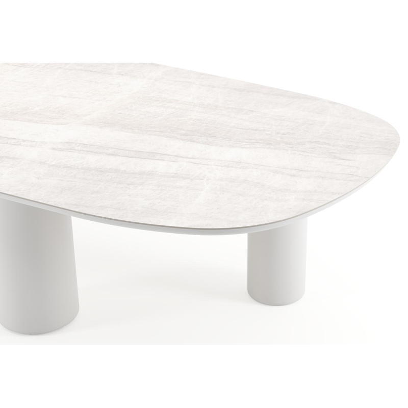 Amico tuintafel bombo xl in wit aluminium en volkeramiek Taj Mahal - L 320 x B 148 x H 73.5 cm