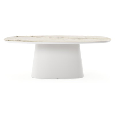 Amico tuintafel bombo xl in wit aluminium en volkeramiek Colorado Dunes - L 210 x B 148 x H 73.5 cm