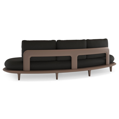 Bomero loungebank in taupe aluminium met heritage char all weather sunbrella® luxe kussen