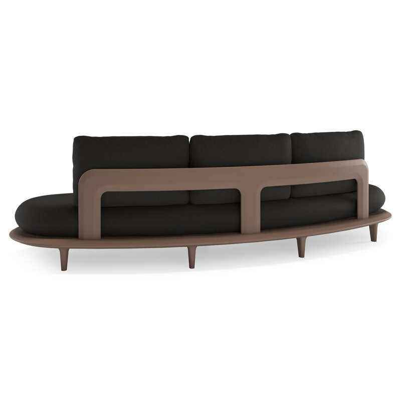 Bomero loungebank in taupe aluminium met heritage char all weather sunbrella® luxe kussen