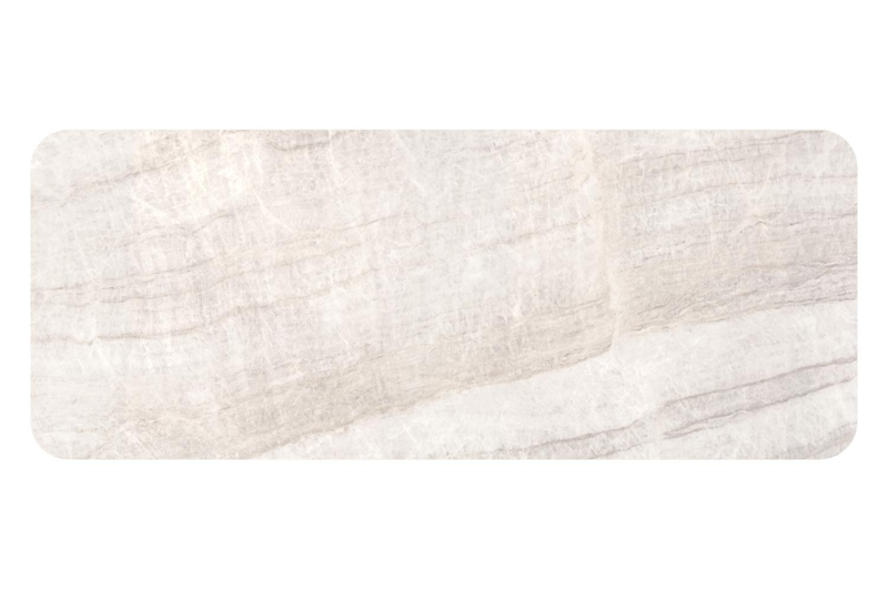 Table de jardin Orso rectangulaire arrondi en aluminium beige et céramique pleine Taj Mahal - Lg. 200 x Lrg. 80 x Haut. 74.5 cm