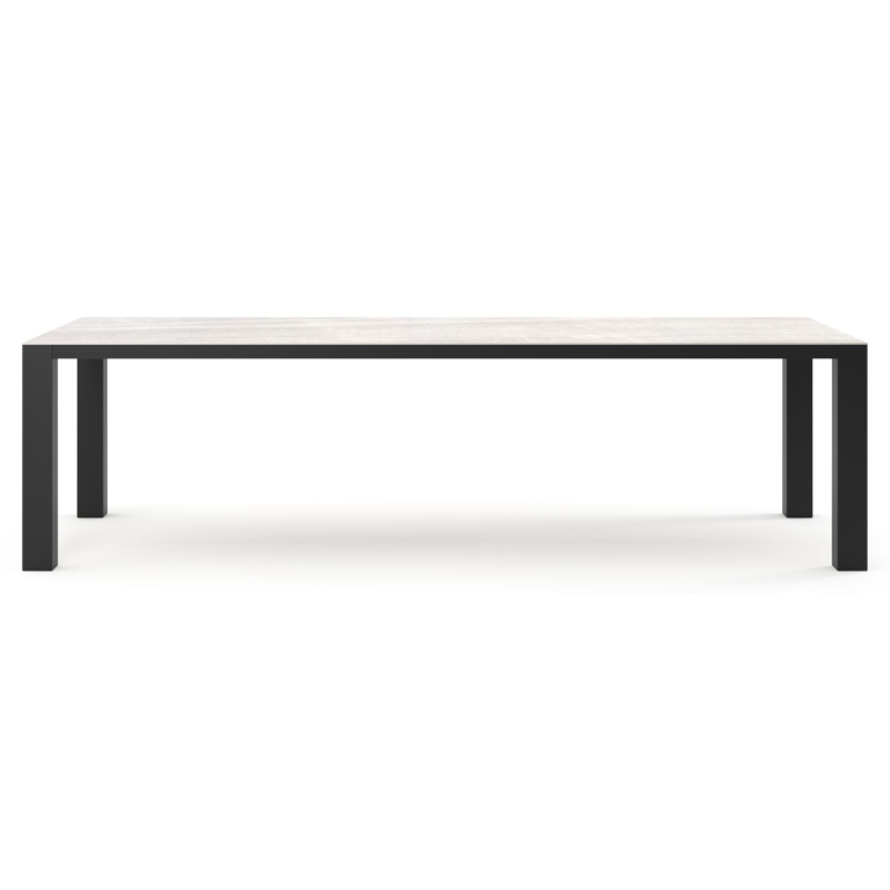 Nano tuintafel rechthoekig in zwart aluminium en volkeramiek Taj Mahal - L 280 x B 110 x H 75 cm