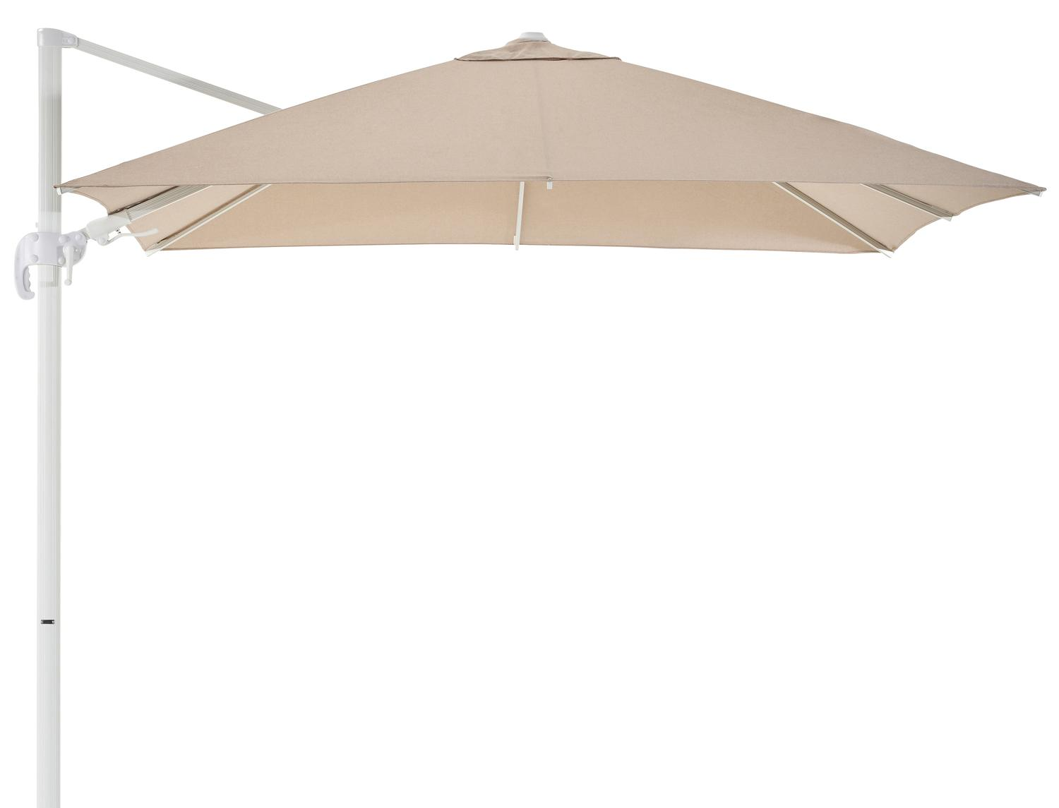Avola zweefparasol met tiltfunctie in wit aluminium met rustic weather+ softtouch parasoldoek - L1 300 x L2 300 cm (zonder voet)