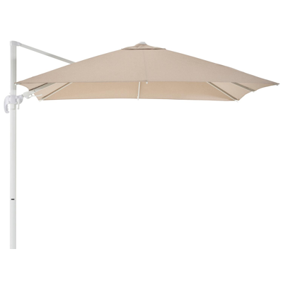 Avola zweefparasol met tiltfunctie in wit aluminium met rustic weather+ softtouch parasoldoek - L1 300 x L2 300 cm (zonder voet)