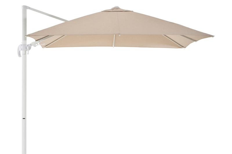 Avola zweefparasol met tiltfunctie in wit aluminium met rustic weather+ softtouch parasoldoek - L1 300 x L2 300 cm (zonder voet)
