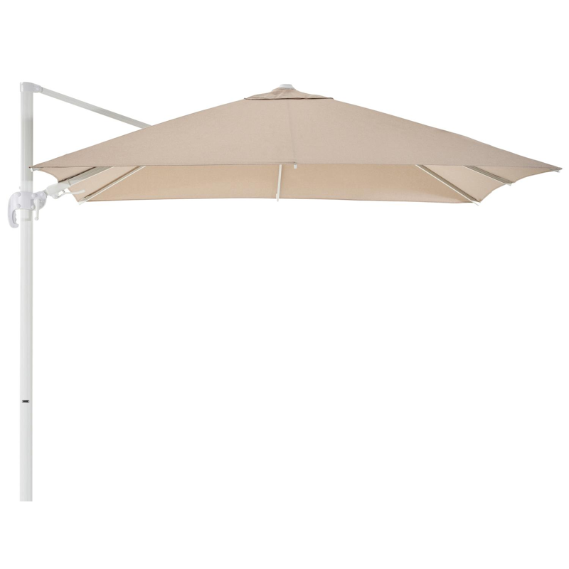 Avola zweefparasol met tiltfunctie in wit aluminium met rustic weather+ softtouch parasoldoek - L1 300 x L2 300 cm (zonder voet)