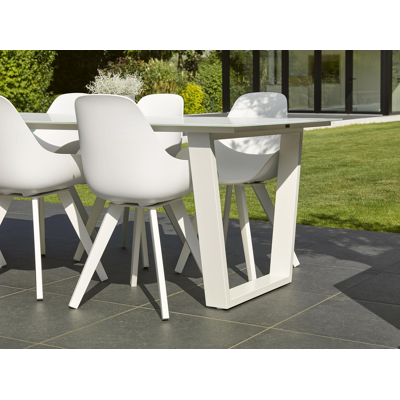 Mesa tuinstoel in wit aluminium en wit kunststof