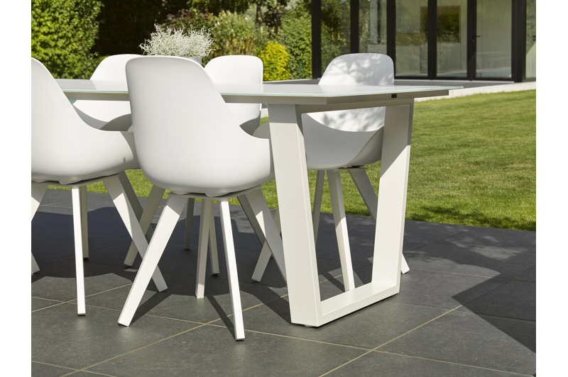 Mesa tuinstoel in wit aluminium en wit kunststof