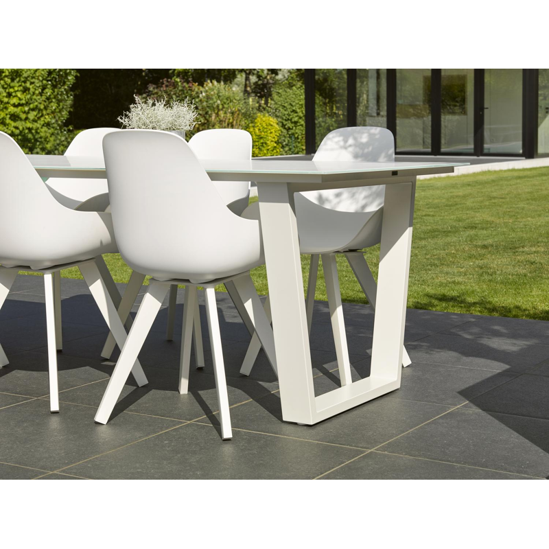 Mesa tuinstoel in wit aluminium en wit kunststof