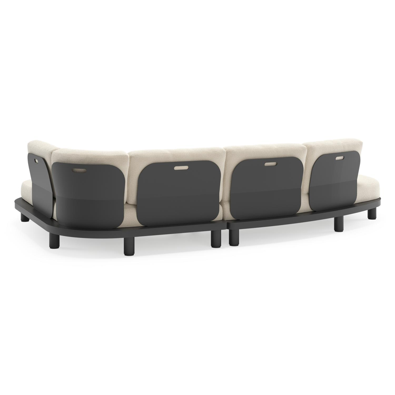 Donato loungehoek in zwart aluminium met all weather cosytica Althea Off White kussen