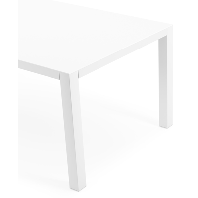 Como tuintafel in wit aluminium en volkeramiek arctic white - L 200 x B 100 x H 75 cm