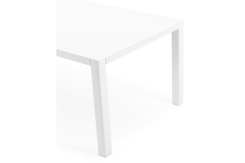 Como tuintafel in wit aluminium en volkeramiek arctic white - L 200 x B 100 x H 75 cm