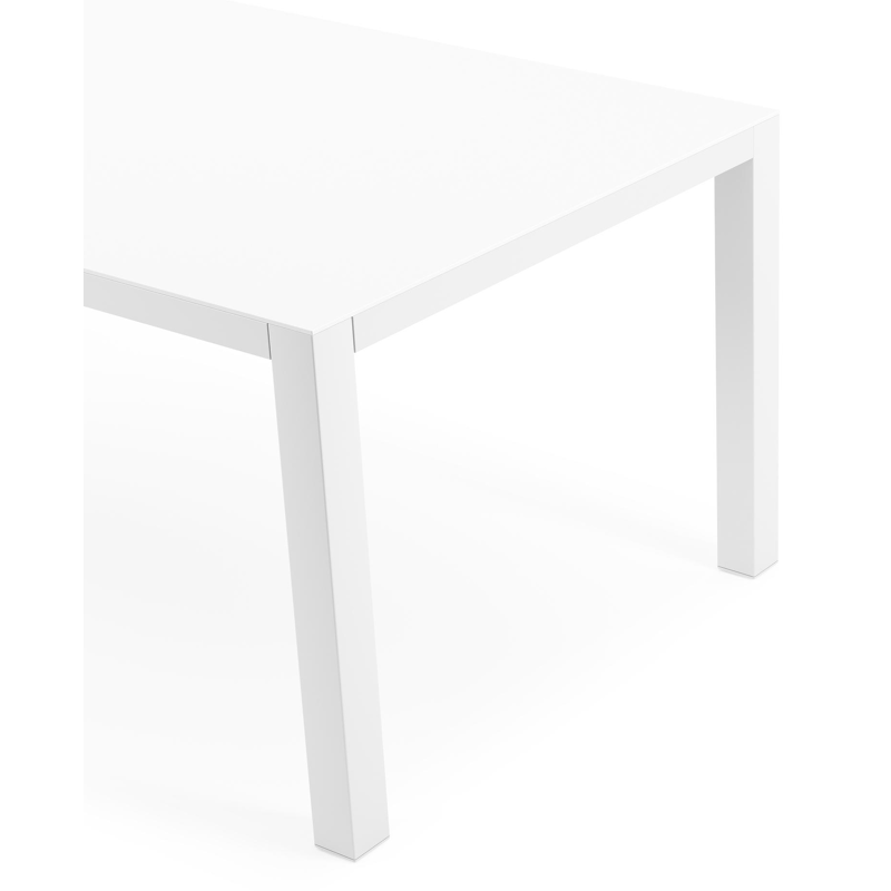 Como tuintafel in wit aluminium en volkeramiek arctic white - L 200 x B 100 x H 75 cm