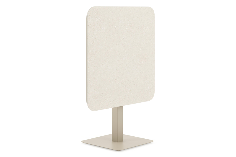 Table de jardin Fano inclinable carré arrondi en aluminium beige et céramique pleine beige - Lg. 85 x Lrg. 85 x Haut. 73 cm