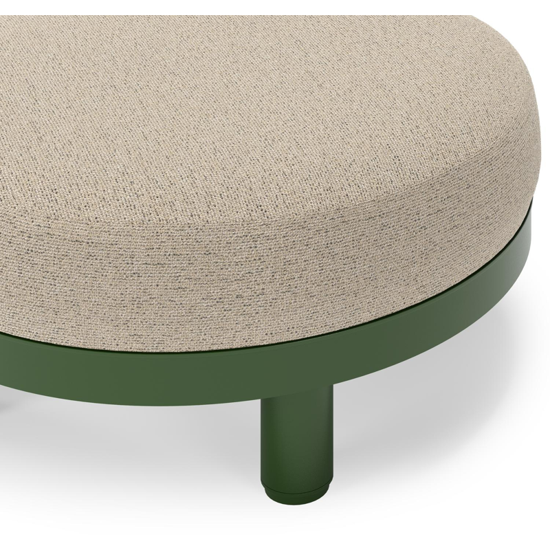 Donato lounge poef in groen aluminium met all weather cosytica Marbella Beige kussen