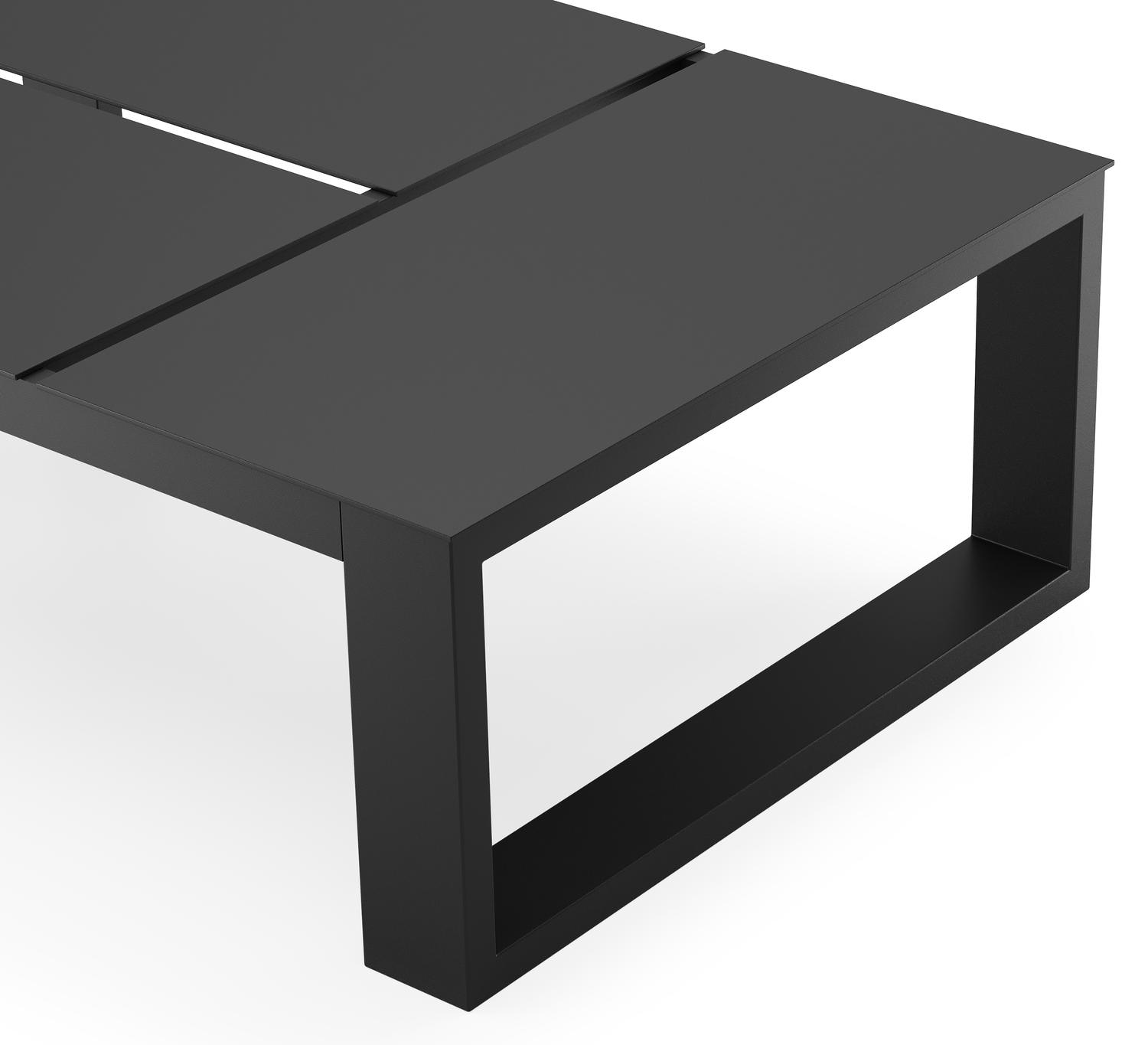 Table basse Verato en aluminium noir - Lg 120 x larg. 80 x H 39,5 cm