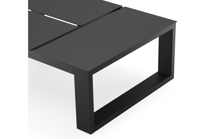 Table basse Verato en aluminium noir - Lg 120 x larg. 80 x H 39,5 cm