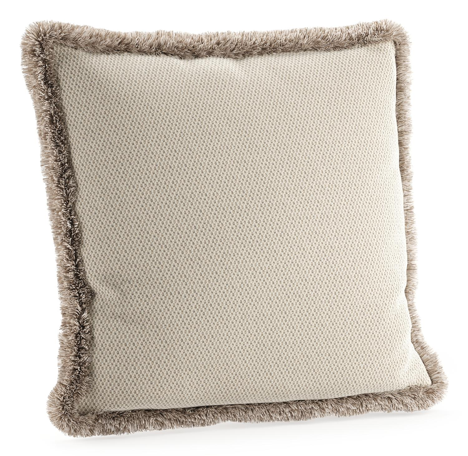 Sierkussen met franjes 45 x 45 cm in all weather sunbrella luxe lopi marble