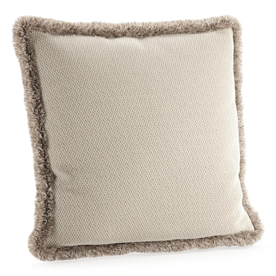 Sierkussen met franjes 45 x 45 cm in all weather sunbrella luxe lopi marble