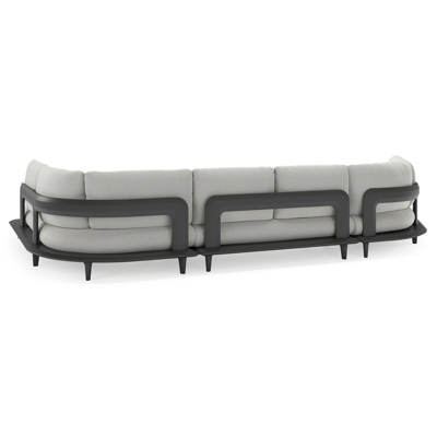 Bomero loungehoek in zwart aluminium met savane nimbus all weather sunbrella® luxe kussen