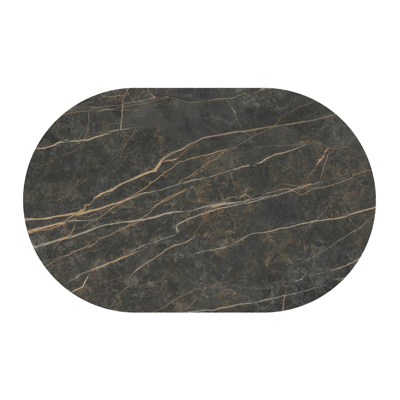 Teramo tuintafel bombo in zwart aluminium en volkeramiek Black Obsession - L 110 x B 70 x H 73.7 cm