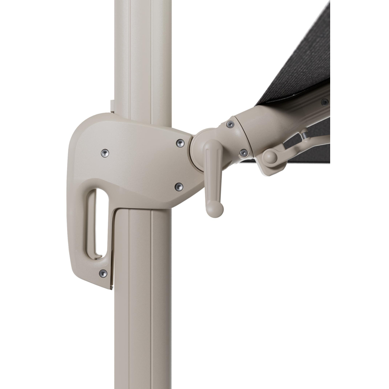 Parasol pendant Rufina avec fonction tilt en aluminium beige et toile de parasol en All Weather Solica Firenze Tunder  - Lg.1 400 x Lg.2 300 cm (sans pied de parasol