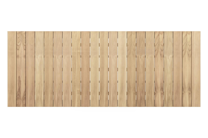Cesano tuintafel rechthoekig in wit aluminium en teak - L 280 x B 110 x H 75 cm