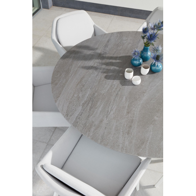 Altera tuinstoel wit-grijs - aluminium en textilene