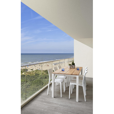 Chaise de jardin empilable Maya blanche - matière synthétique