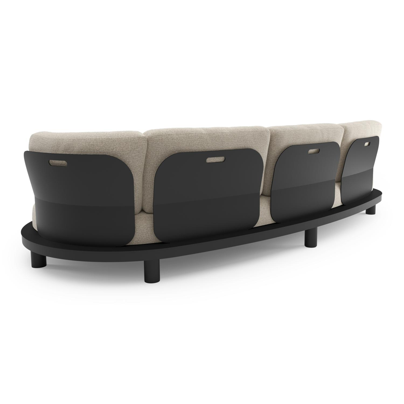 Donato loungebank in zwart aluminium met catania sand All Weather Cosytica kussen