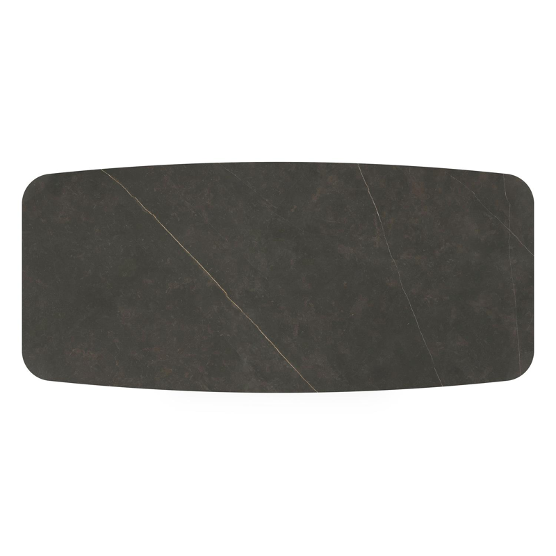 Cesano tuintafel in zwart aluminium en volkeramiek calatorao - L 255 x B 115 x H 75 cm