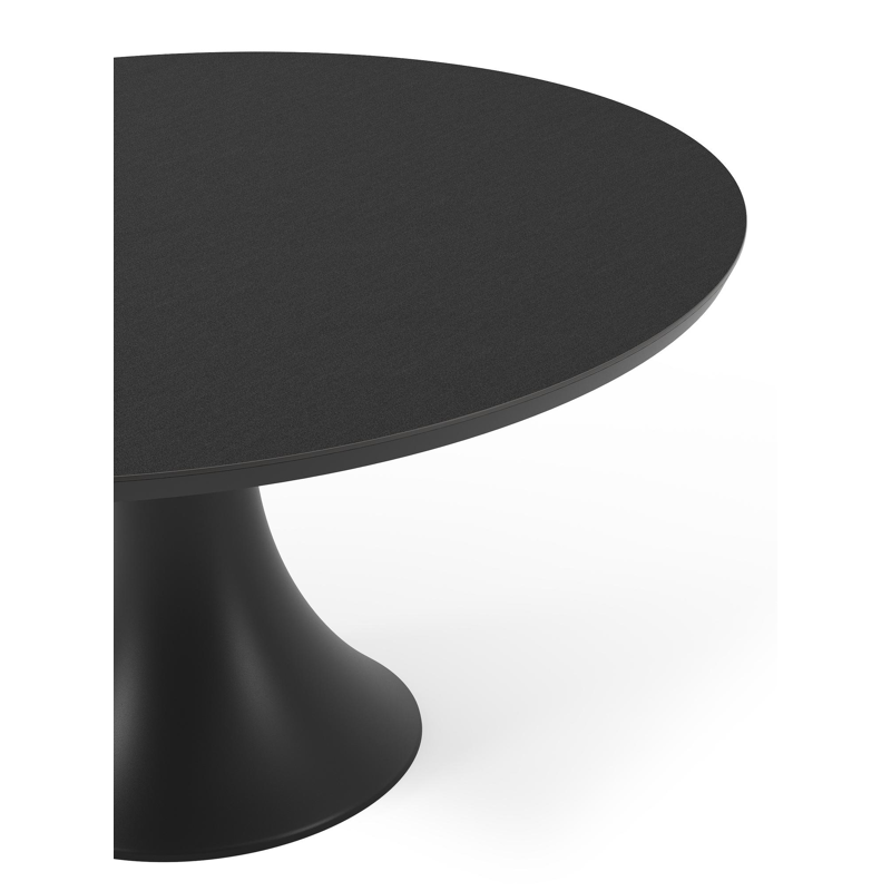 Table de jardin Fano en aluminium noir et céramique pleine nero black - Dia. 148 x H 75 cm