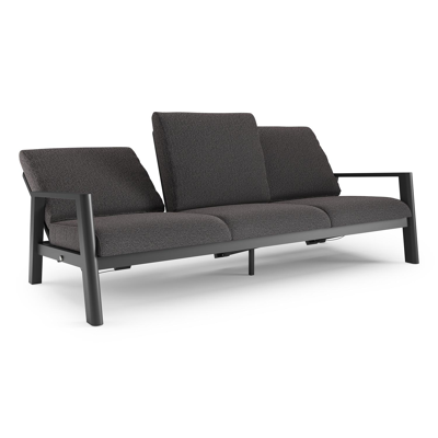 Cirello loungebank in zwart aluminium met firenze tunder all weather solica kussen