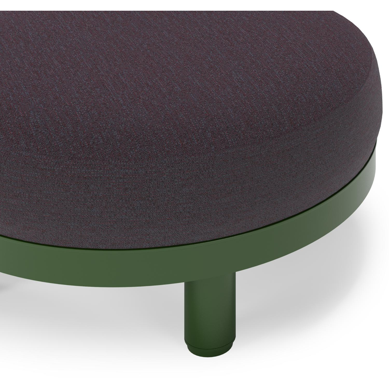 Donato lounge poef in groen aluminium met all weather sunbrella® luxe Tundra Red kussen