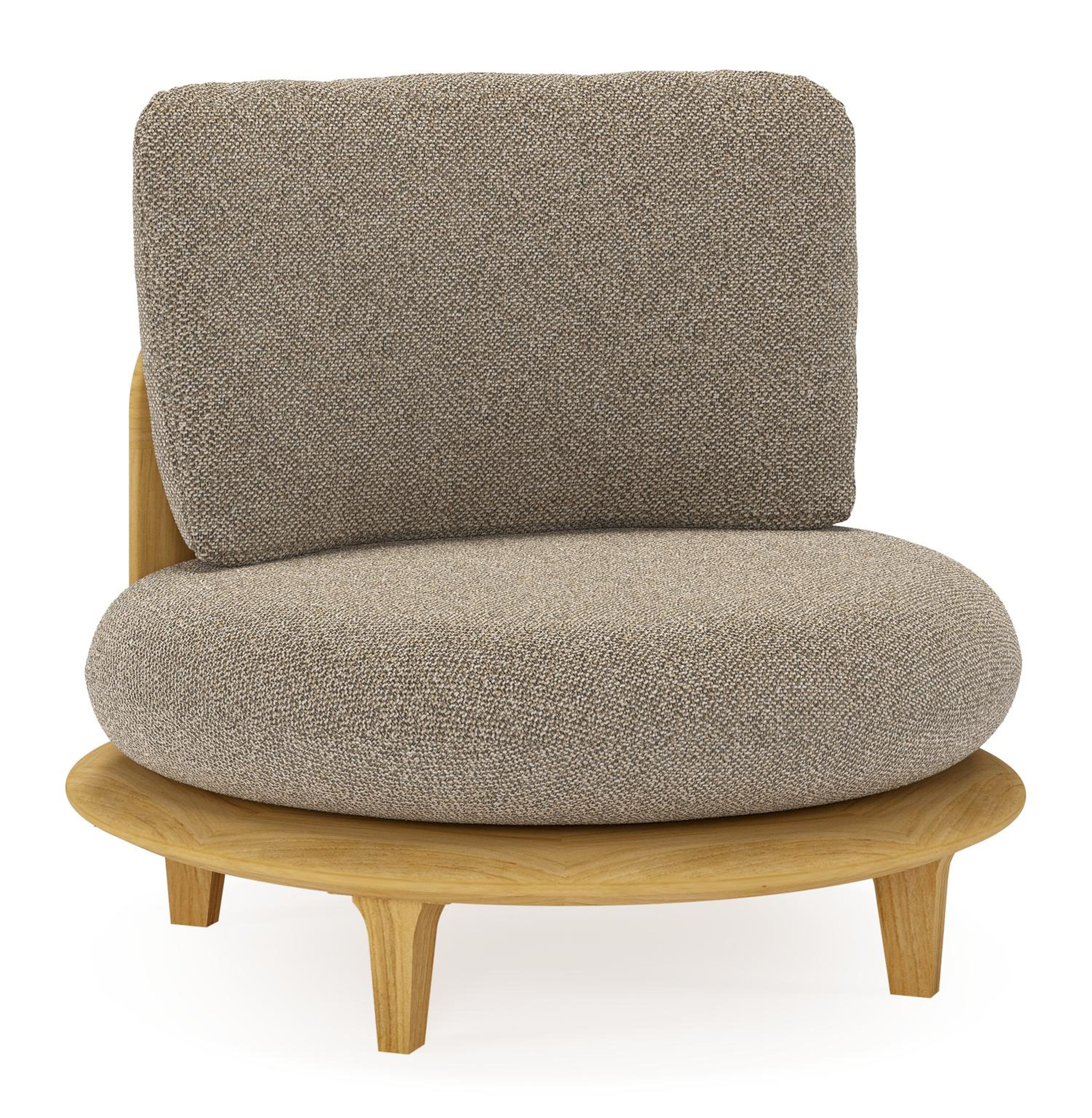 Fauteuil de jardin Bomero en teck et coussins en all weather cosytica madagascar burch