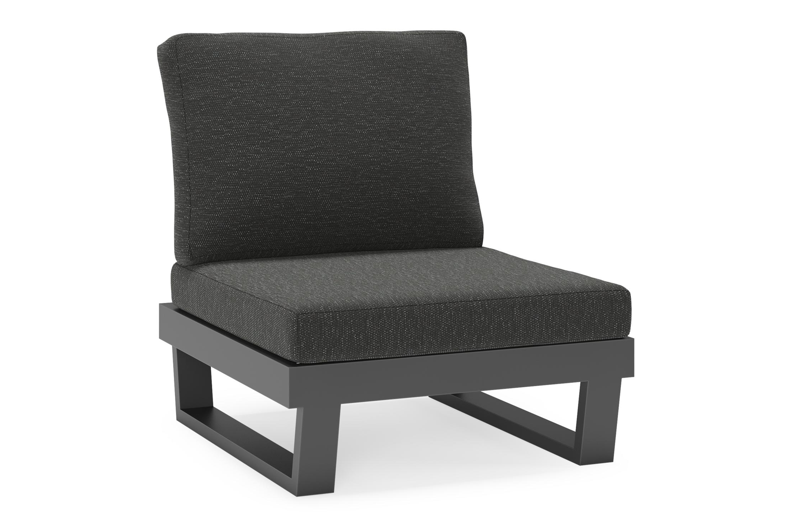 Modica loungestoel in zwart aluminium met sky black weather+ softtouch kussens
