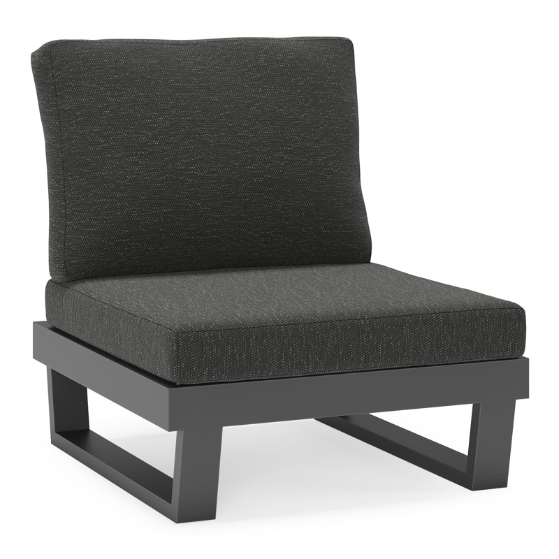 Modica loungestoel in zwart aluminium met sky black weather+ softtouch kussens
